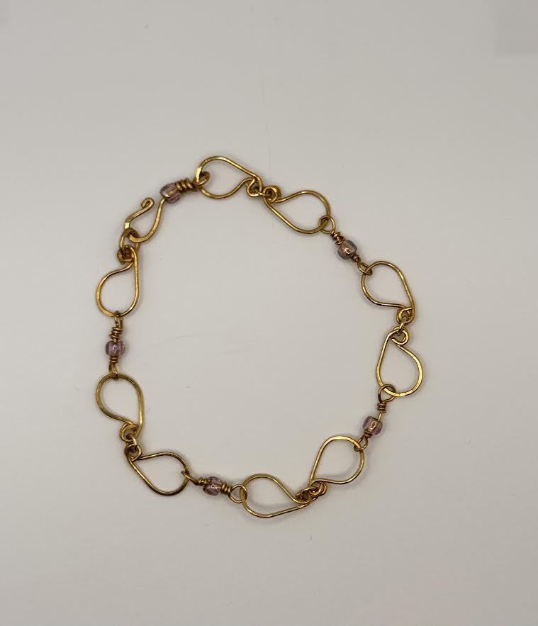 Brass Bracelet - Pear Design
