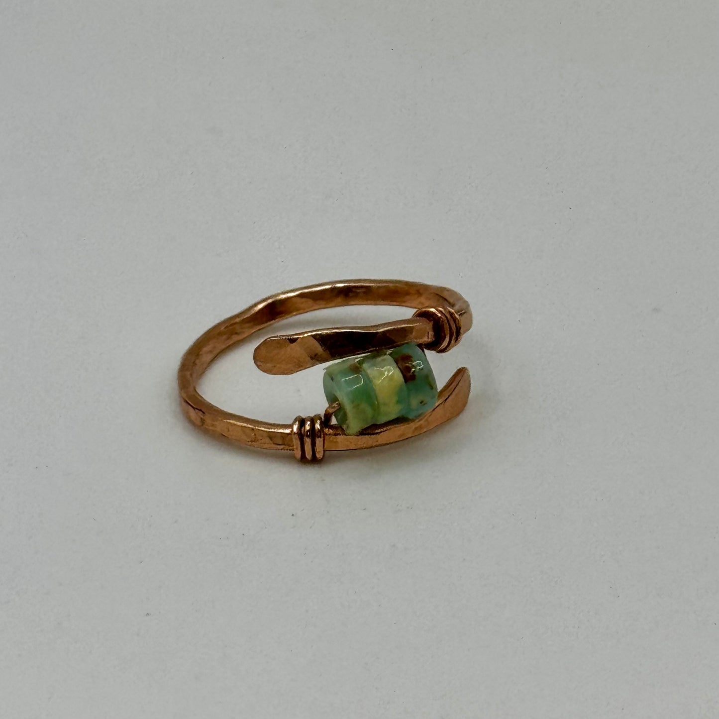 Copper Ring W/ Blue Sea Imperial Jasper