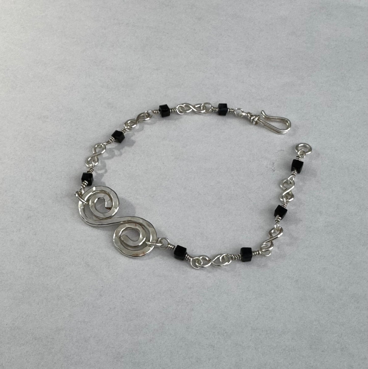 925 Sterling Silver Filled - Spiral Beaded Bracelet
