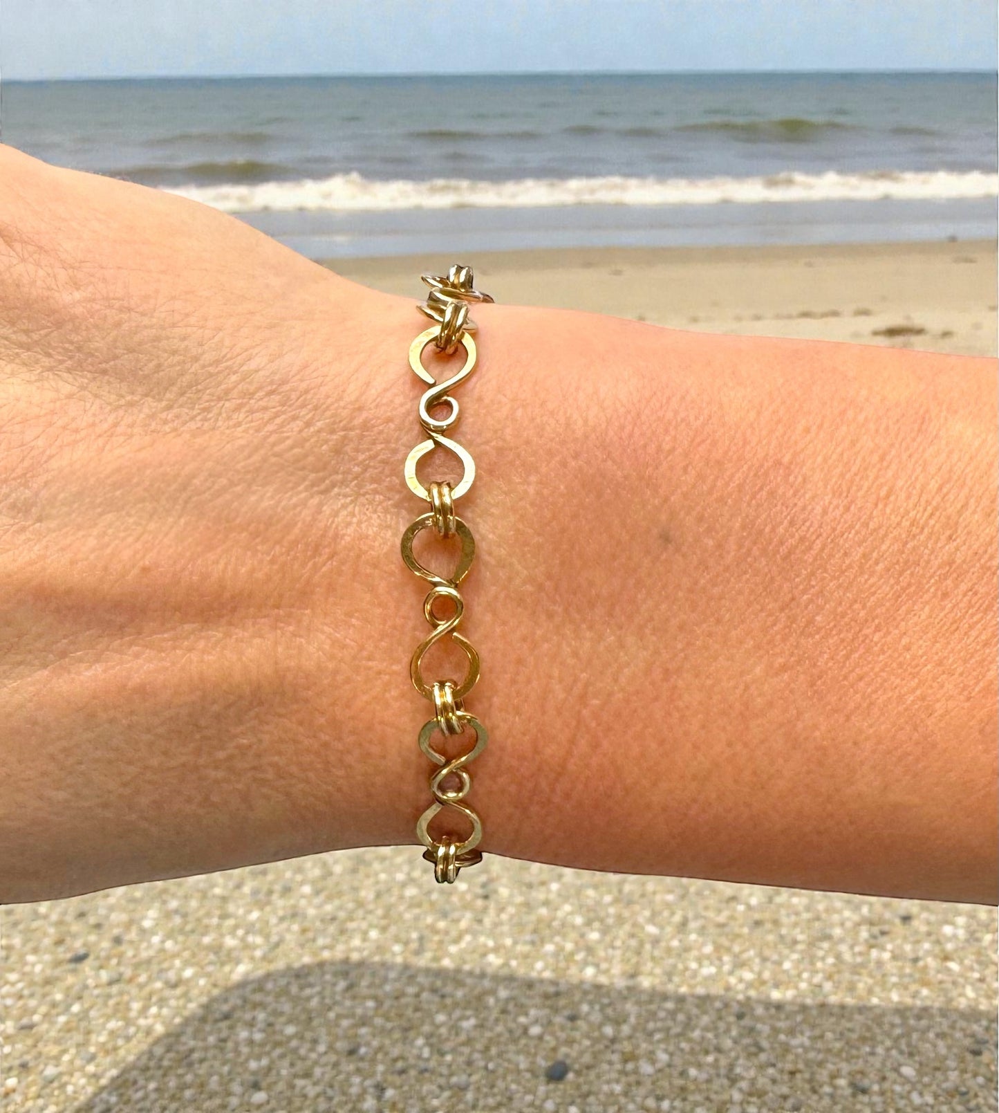 Brass Bracelet - Loop Links Design