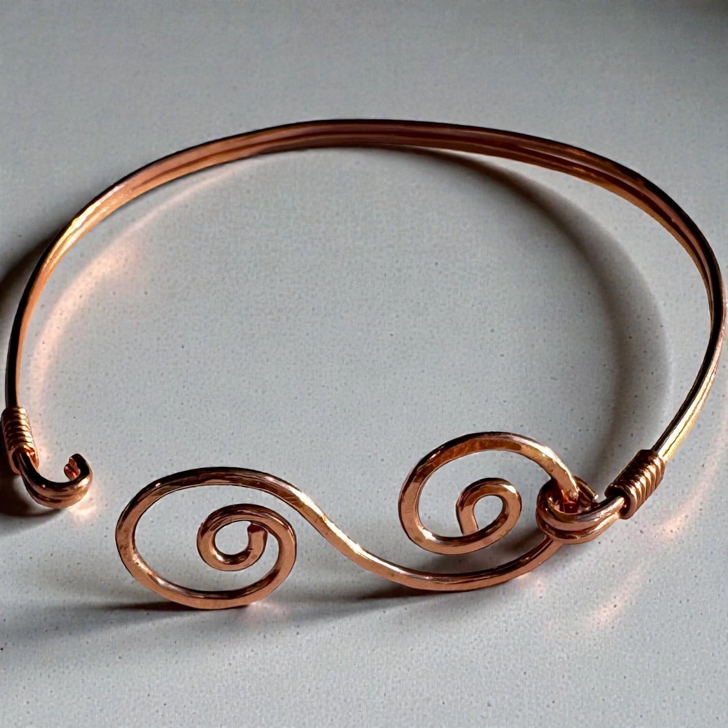 Copper - Spiral Bangle Bracelet