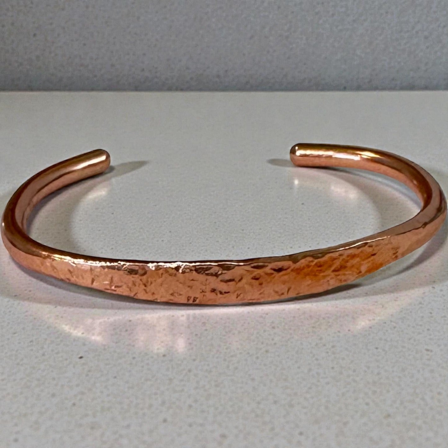 Copper - Hammered Minimalist Cuff Bracelet