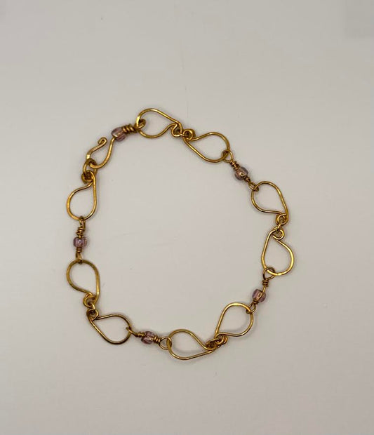 Brass Bracelet - Pear Design