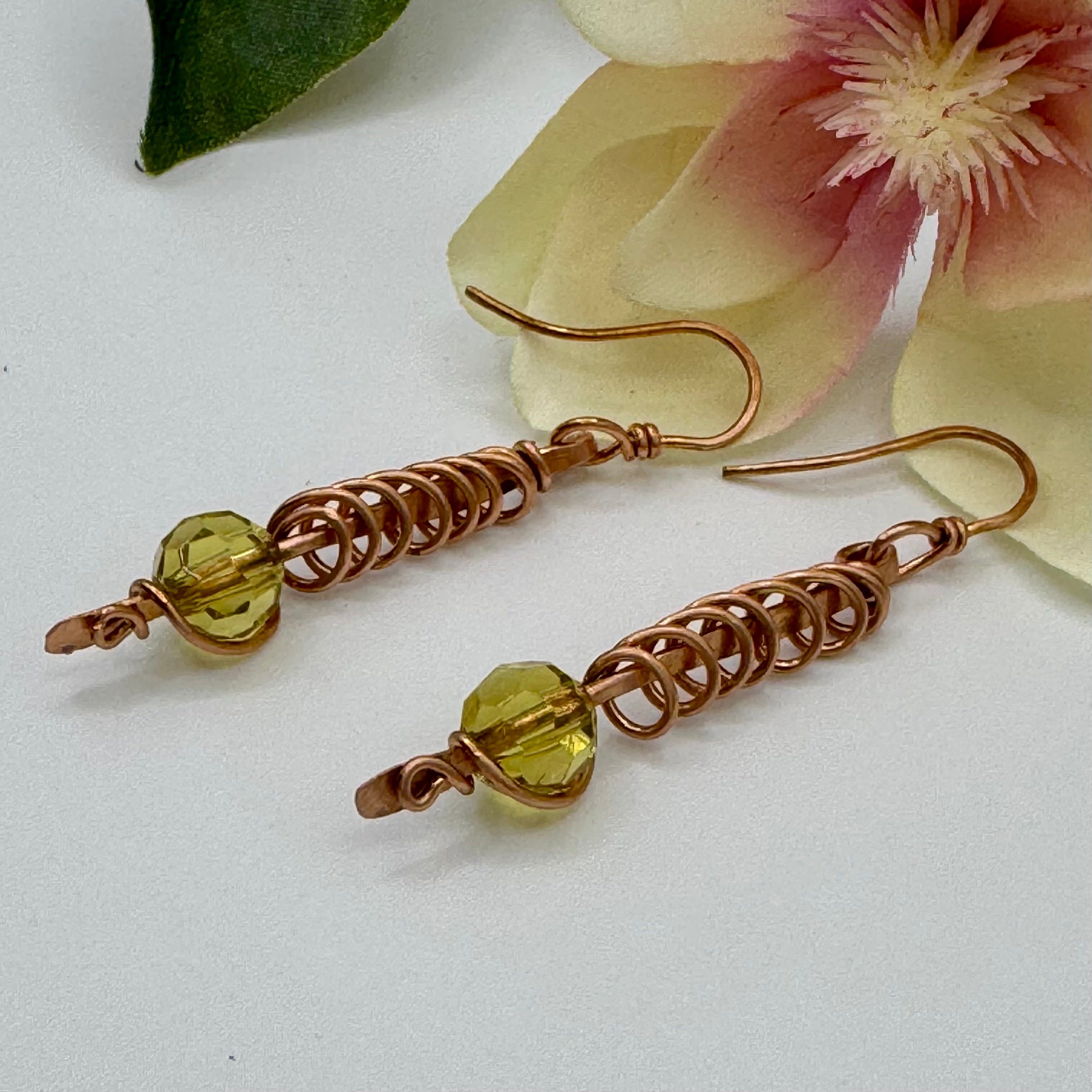 Copper Coil w/Citrine Crystal