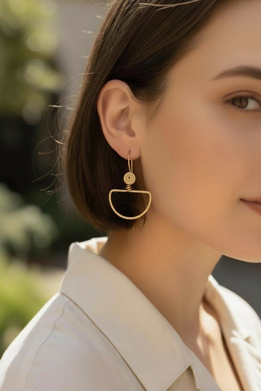 Copper/Half Hoop Earrings