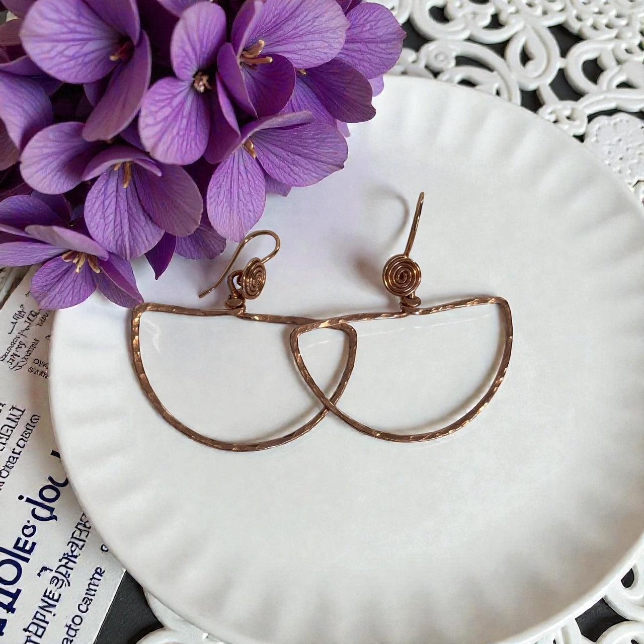 Copper/Half Hoop Earrings