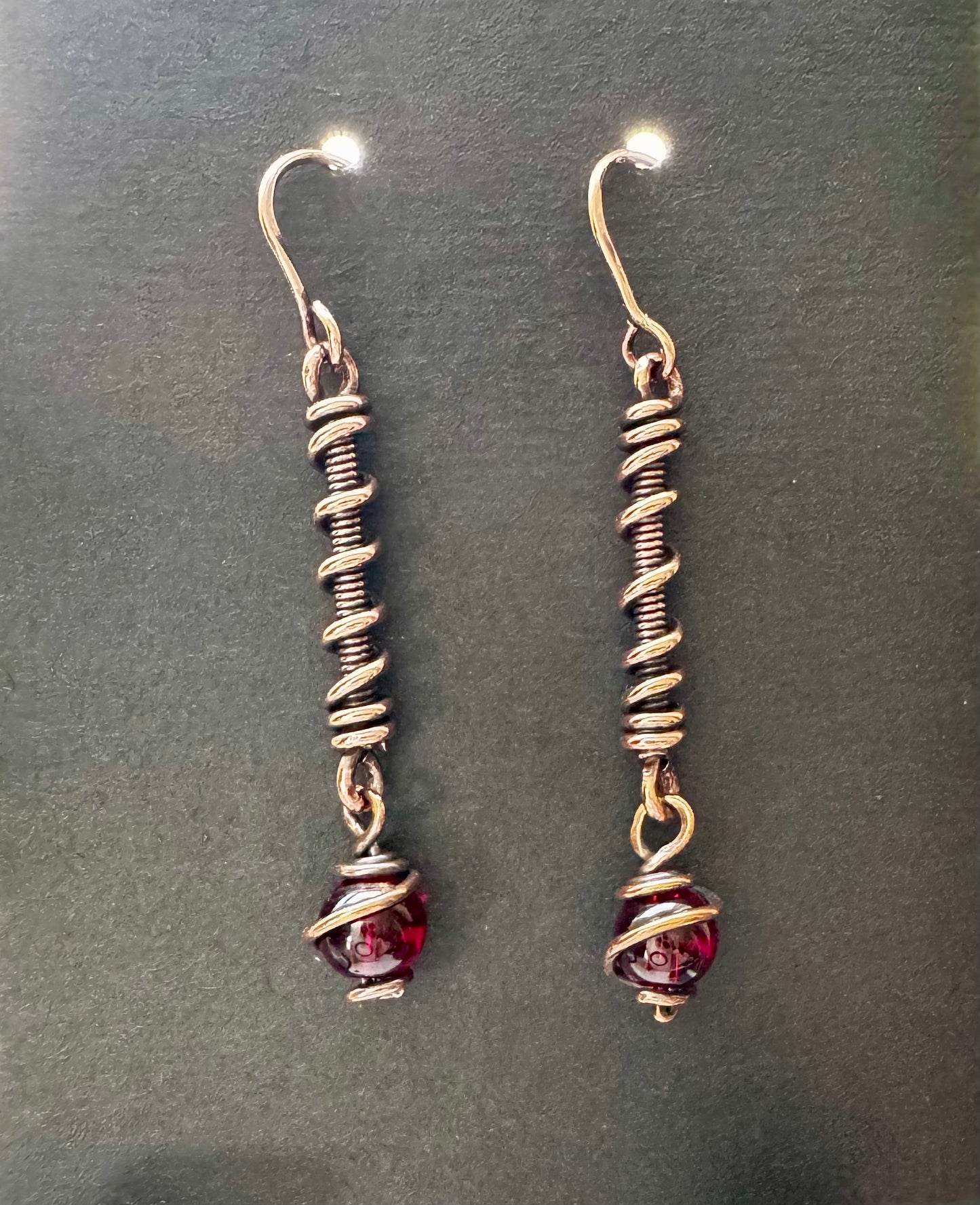 Copper Mystic Vine in Amethyst, Turquoise, Garnet Color Crystal, Jadeite and Blue Imperial Jasper