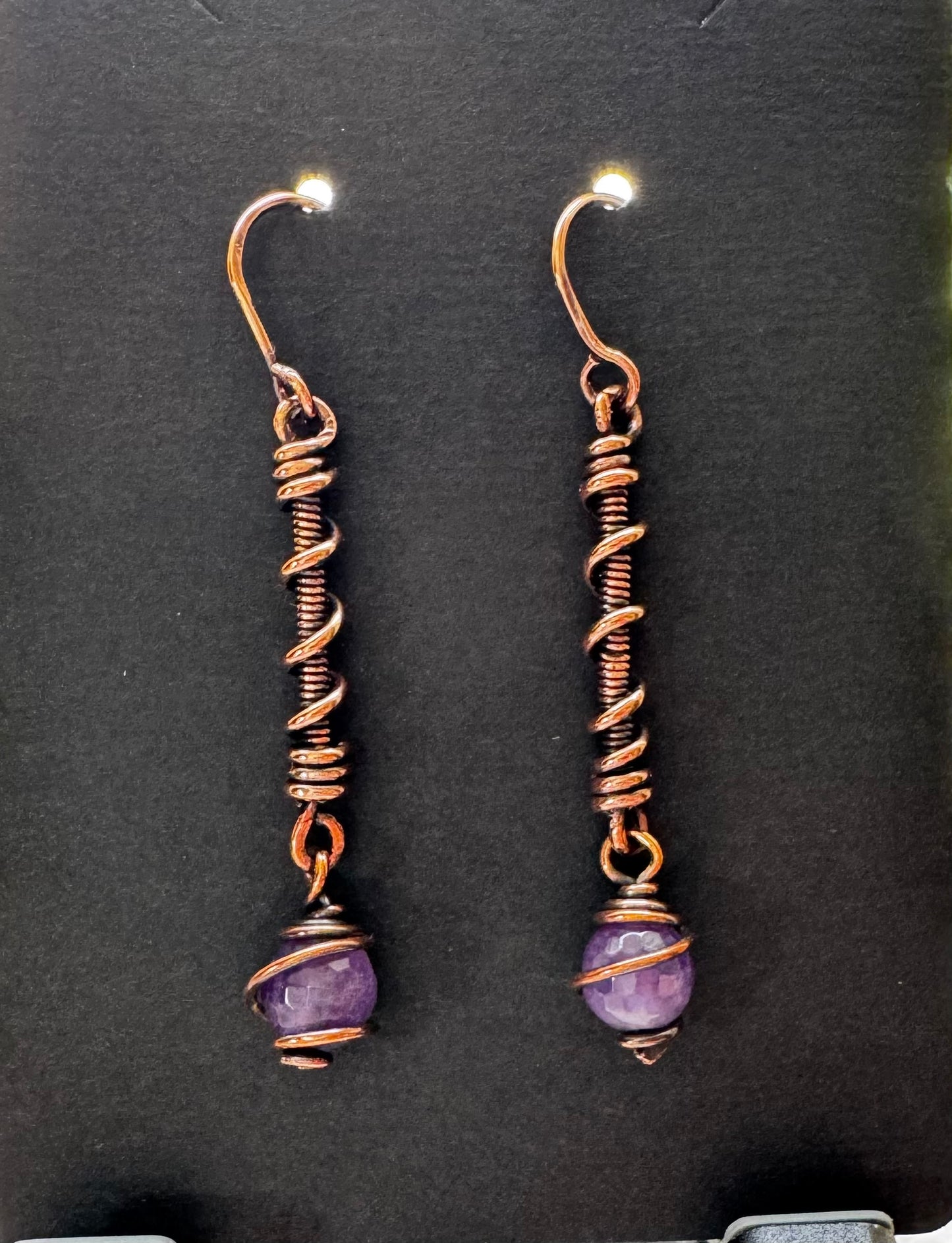 Copper Mystic Vine in Amethyst, Turquoise, Garnet Color Crystal, Jadeite and Blue Imperial Jasper