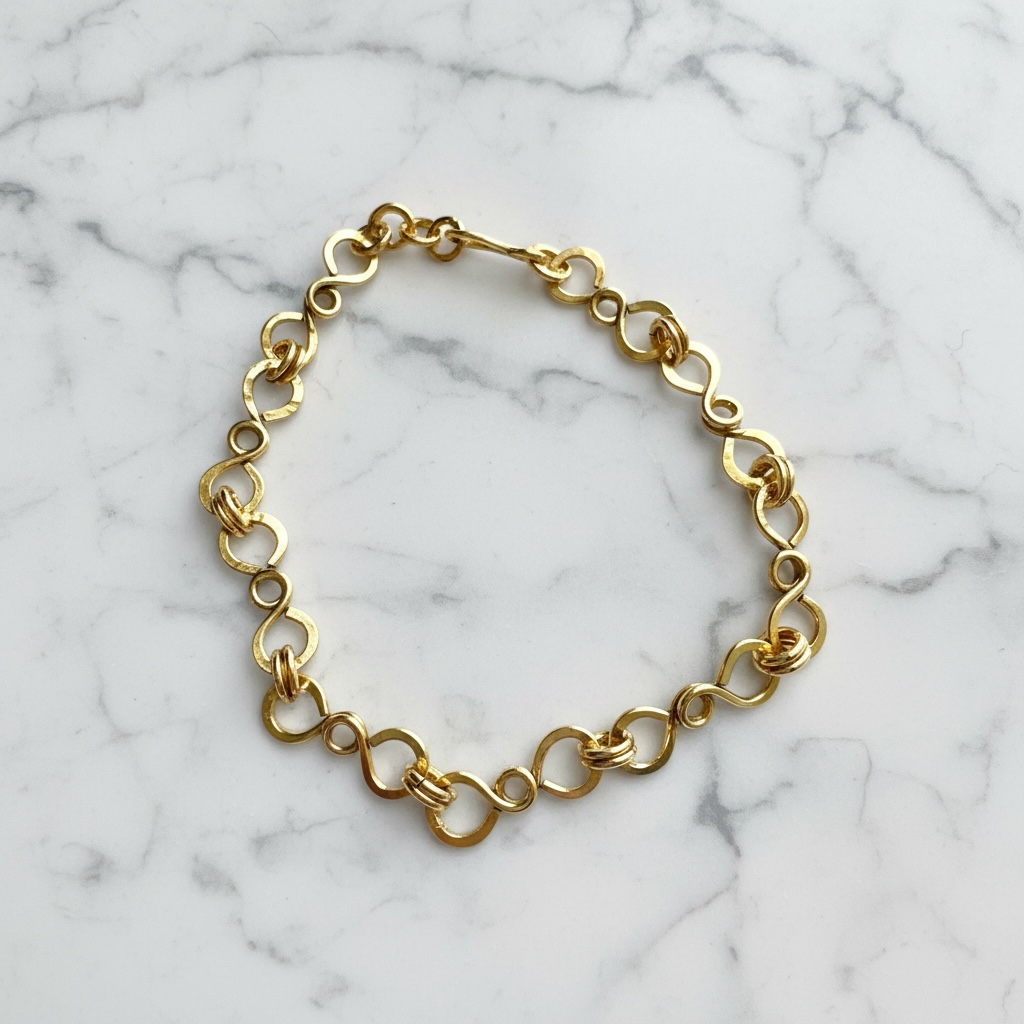 Brass Bracelet - Loop Links Design
