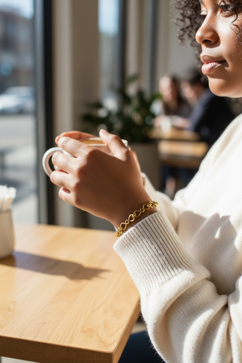 Brass Bracelet - Loop Links Design