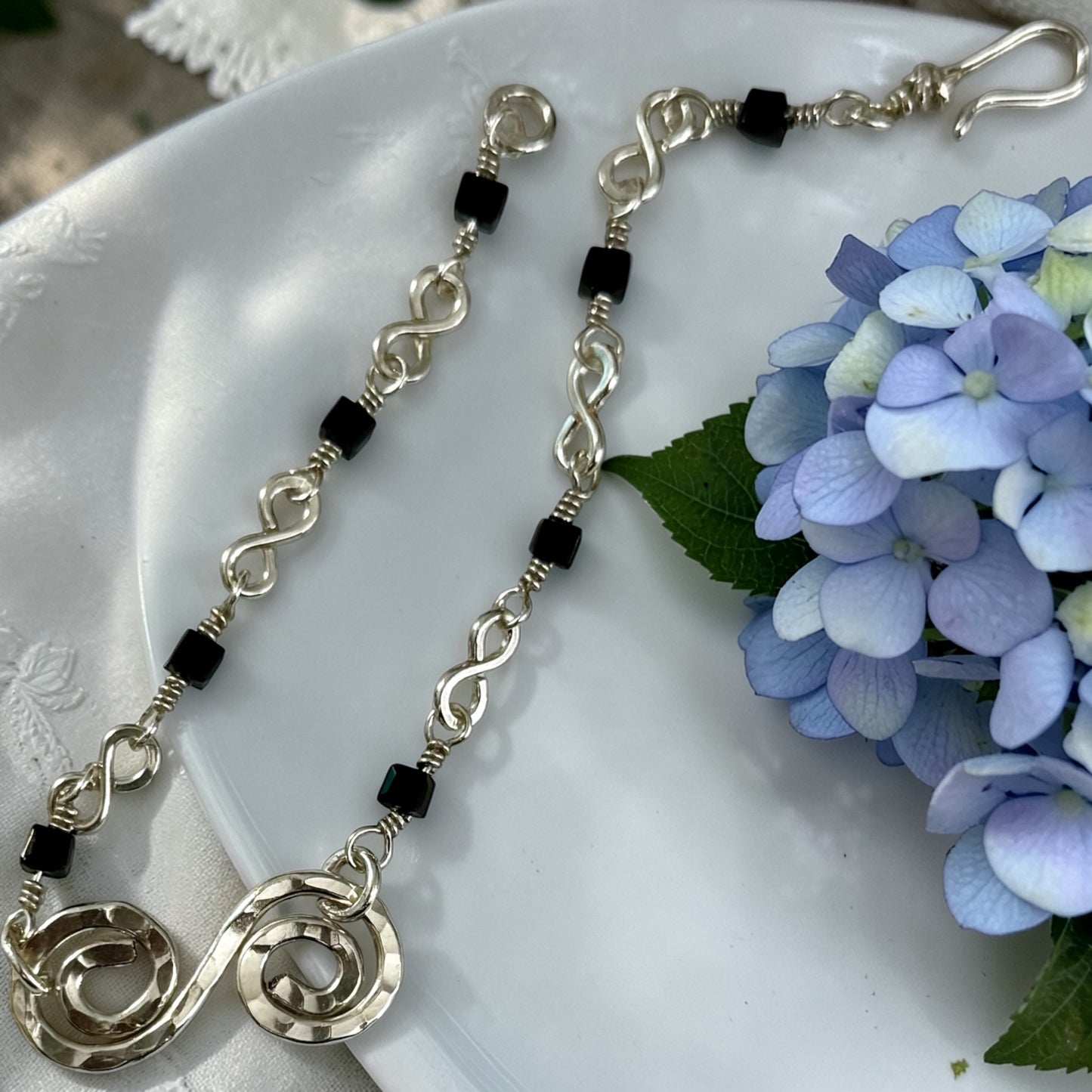 925 Sterling Silver Filled - Spiral Beaded Bracelet