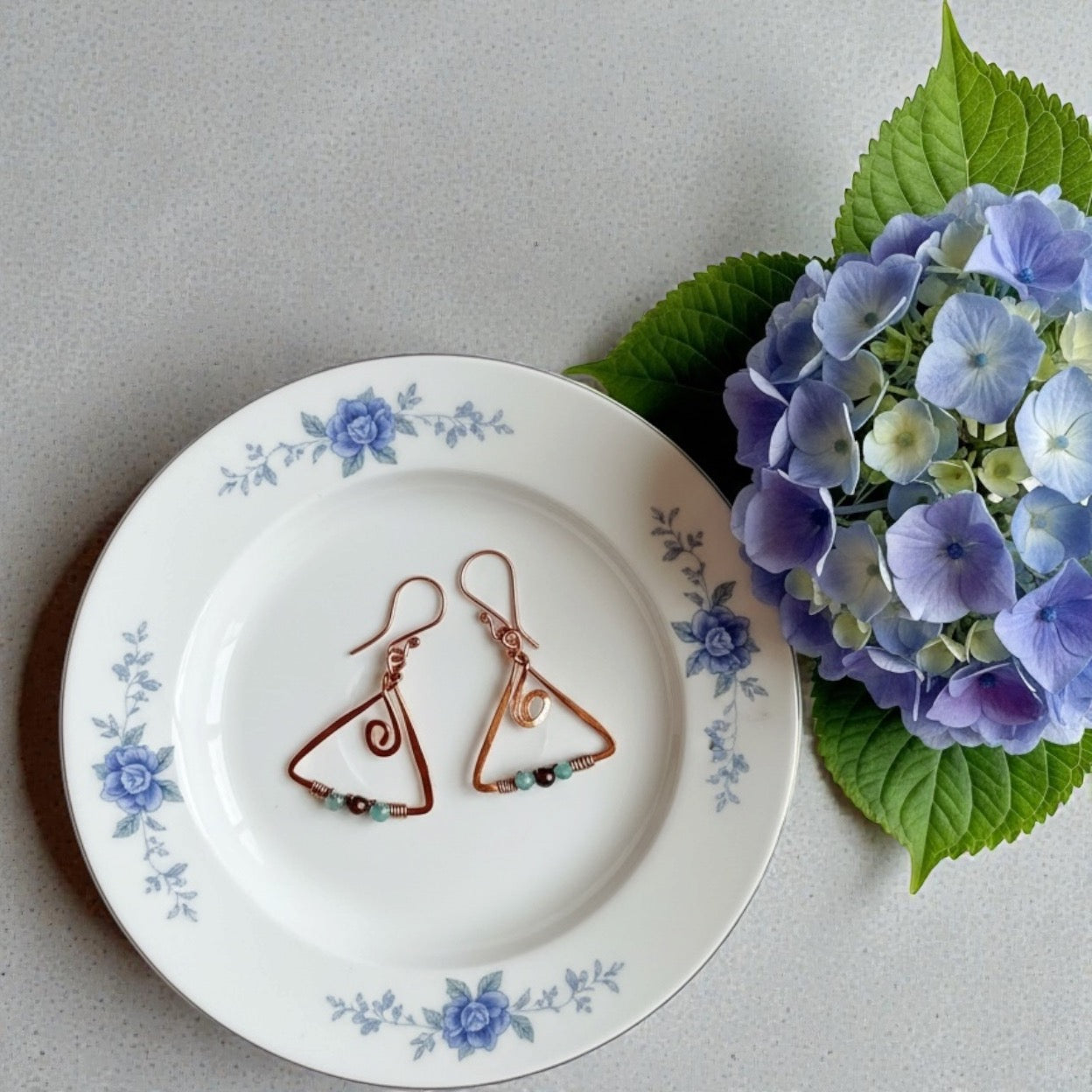 Copper Tide Spiral Earrings